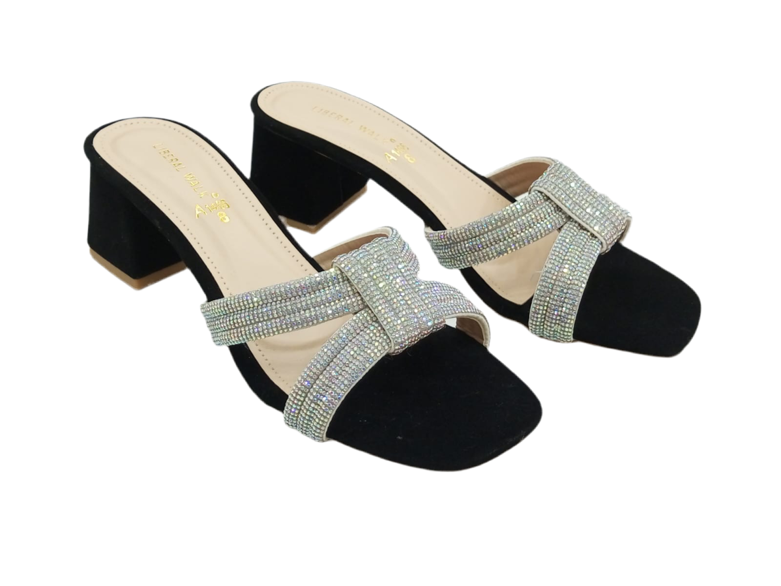 Block Glitter Heels - A-1466