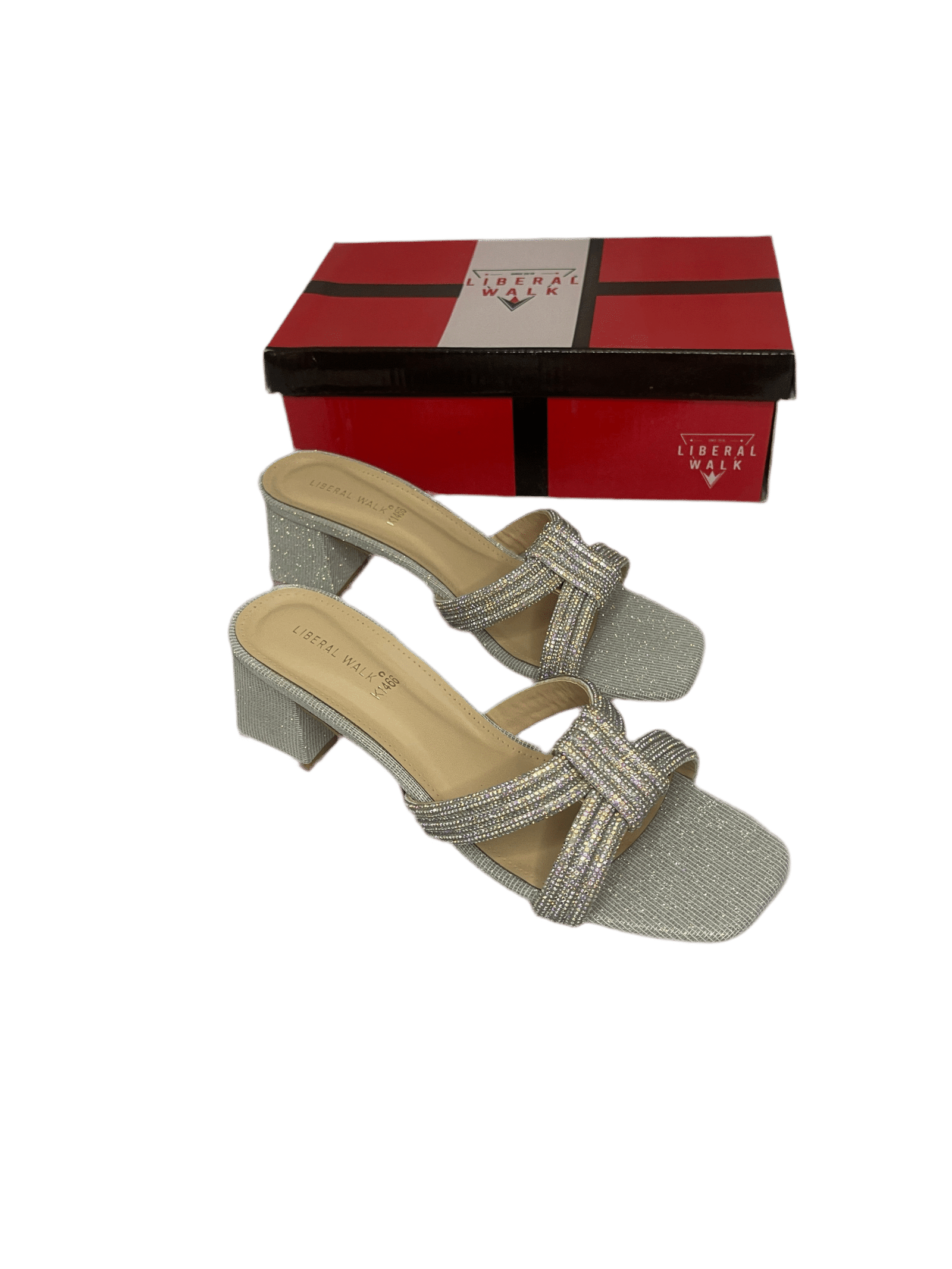 Block Glitter Heels - A-1466