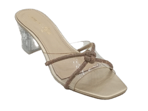 Block Heel With A Glitter Bow A-1412