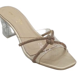 Block Heel With A Glitter Bow A-1412