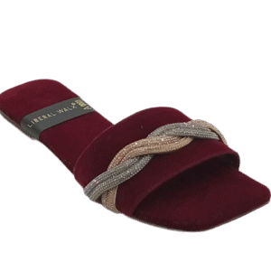 Ladies Velevet Metallic Slippers - A-0003