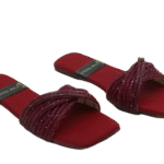 Velvet Strap Slippers A-1595