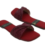 Velvet Strap Slippers A-1595