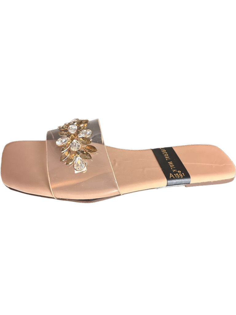 Transparent Slippers with Gemstone  A-1591