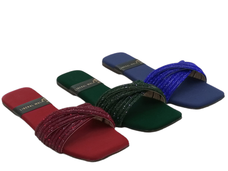 Velvet Strap Slippers A-1595