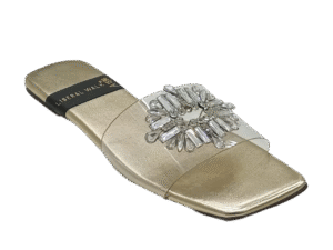 Transparent Crystal Motif Slippers A-1590