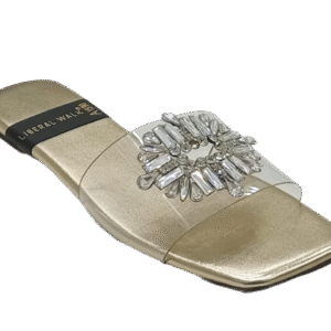 Transparent Crystal Motif Slippers A-1590