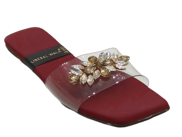 Transparent Slippers with Gemstone  A-1591