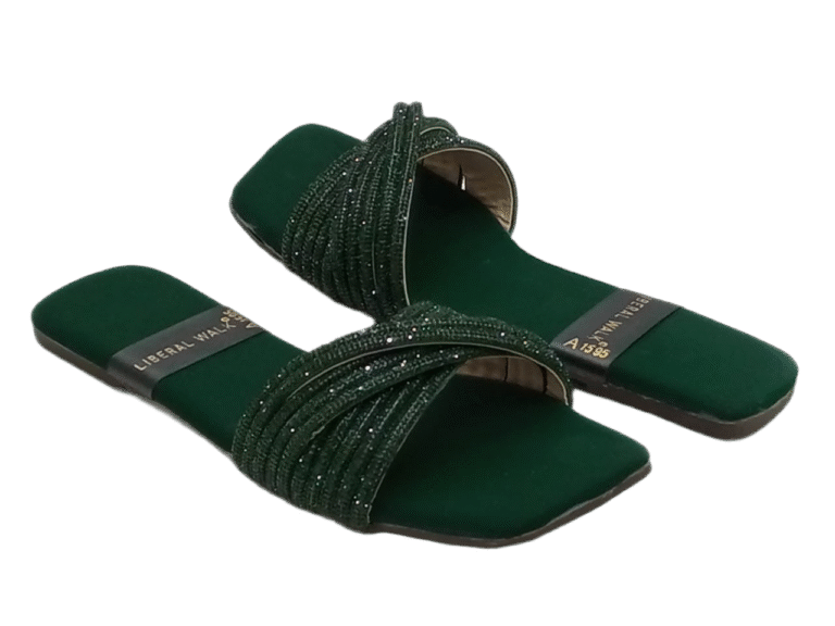 Velvet Strap Slippers A-1595
